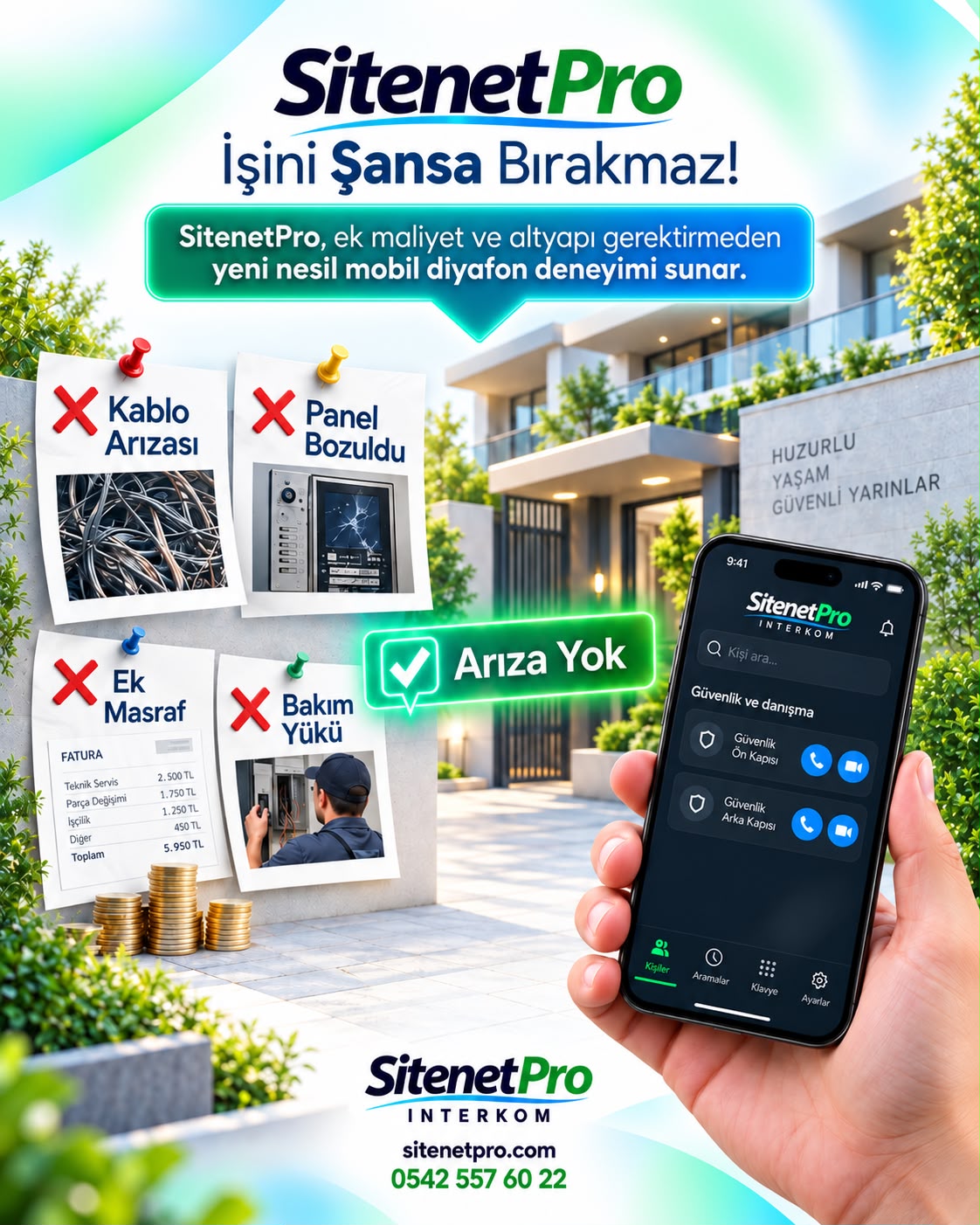 SitenetPro Interkom - kablo, panel ve bakım yüküne modern alternatif